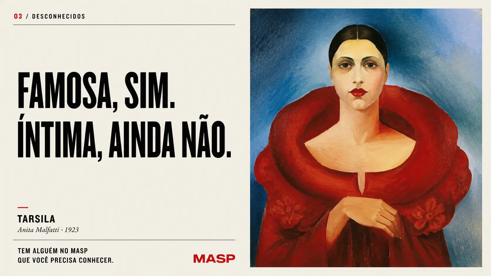 Retrato Tarsila, de Anita Malfatti, na peça da campanha